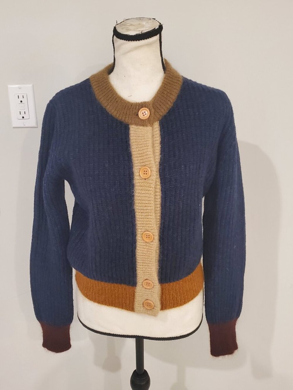 Mauro Grifoni Wool Mohair Colorblock Cardigan Sz 42 (US M/6)